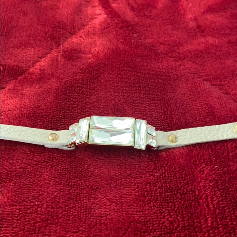 Pink Crystal Leather Bracelet